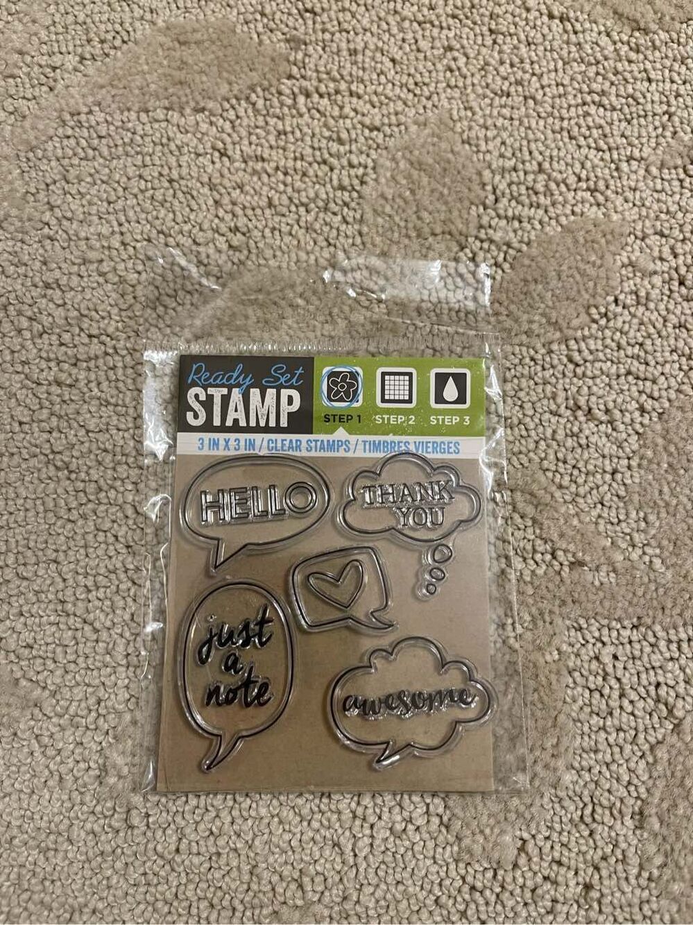 Ready Set Stamp Clear Cling Stamp Hello Just a Note Awesome Thank You Bundle